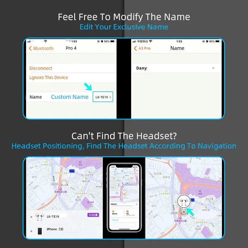Lyssna - Airs Pro trådlösa hörlurar Bluetooth-headset.