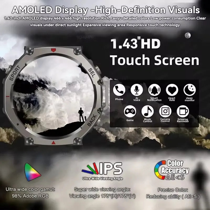 Mili - 2025 Ny Militär Bluetooth Smartklocka.